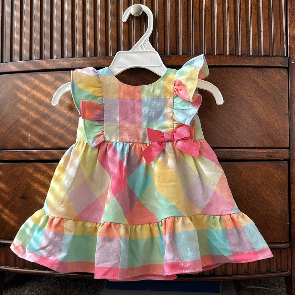 Bonnie baby infant dress plaid 3/6months